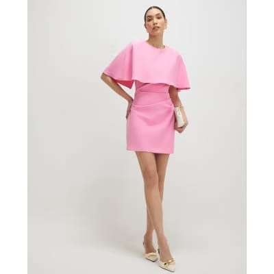 Pink Cape Mini Dress