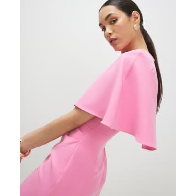 Pink Cape Mini Dress