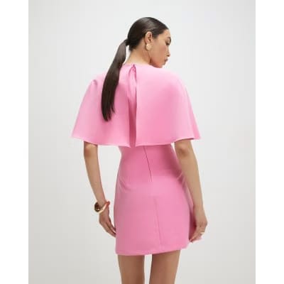 Pink Cape Mini Dress