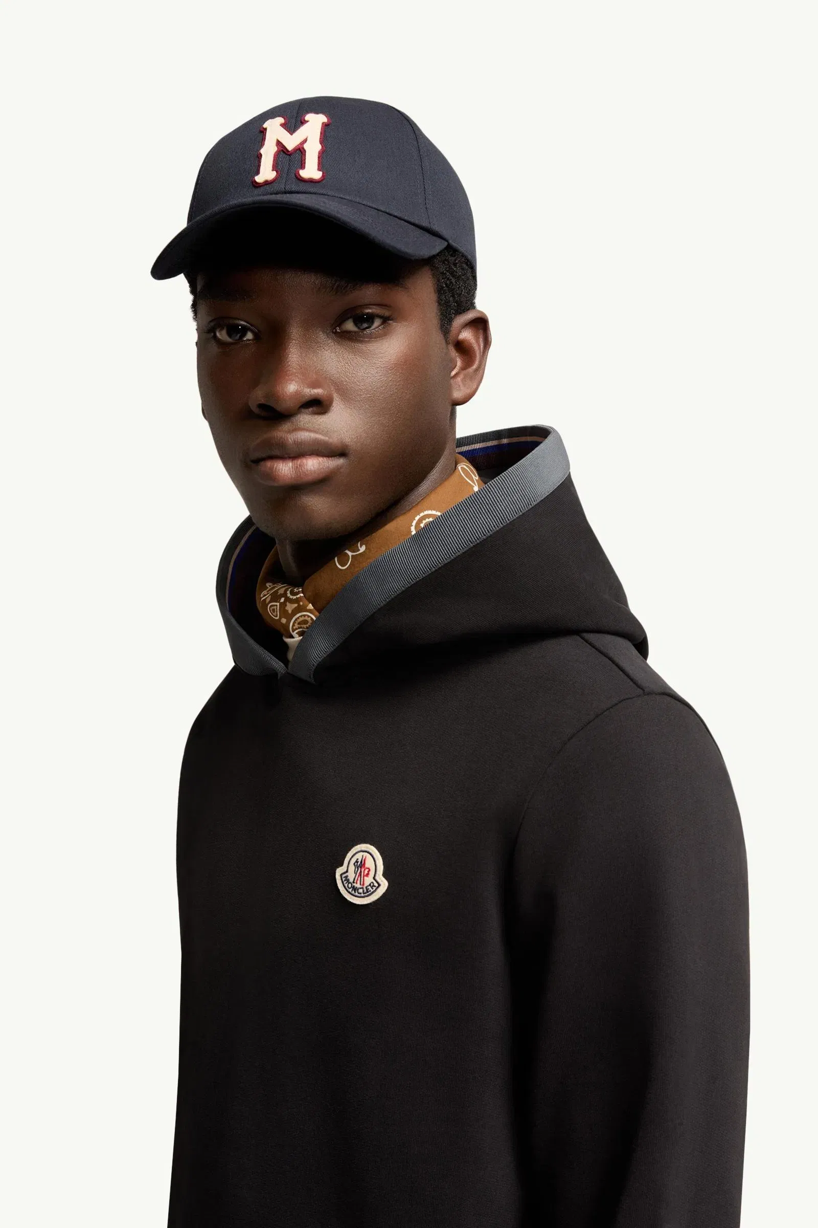 Moncler Brushed Cotton Logo Hoodie Black Black