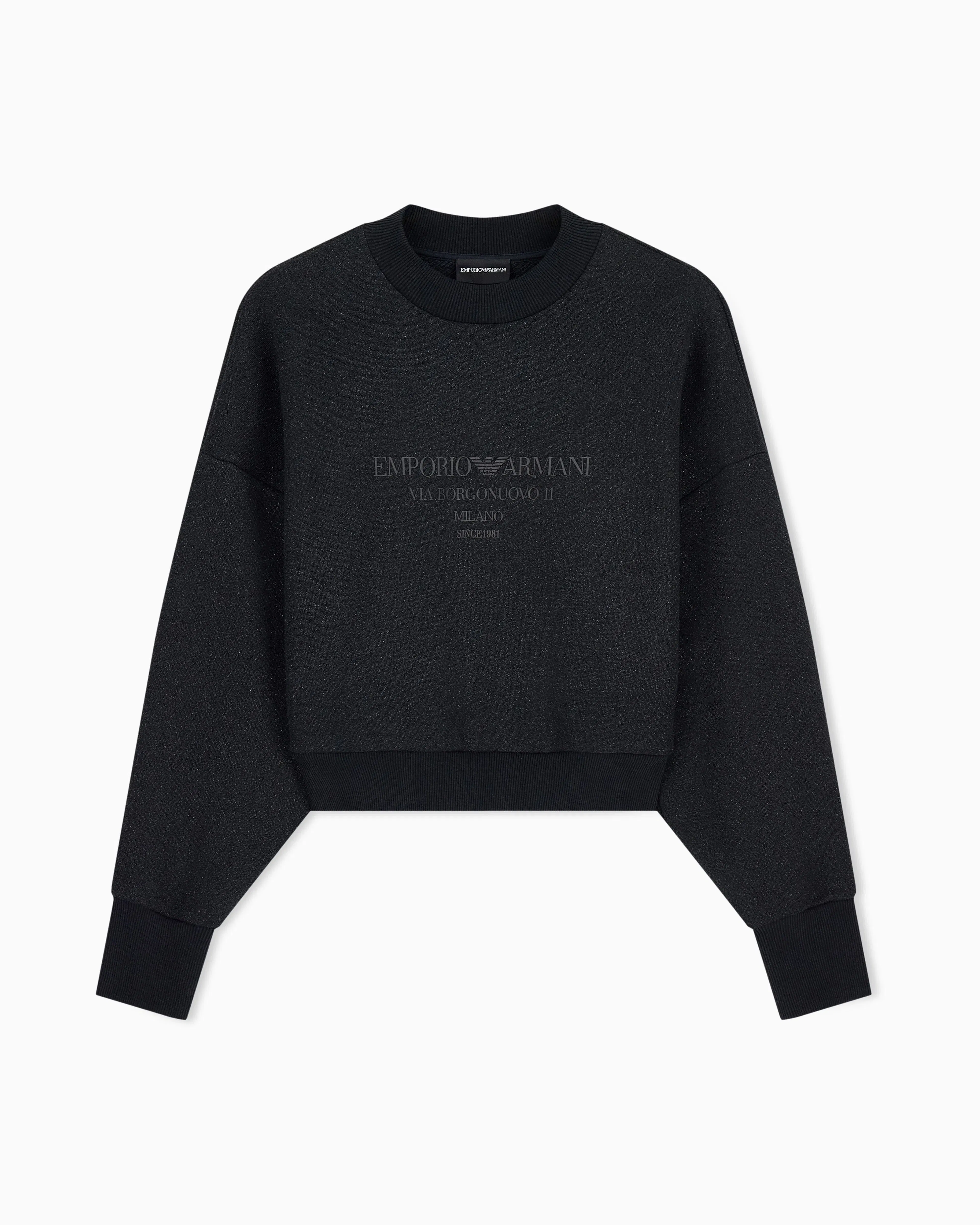 Emporio Armani Lurex jersey sweatshirt with shiny logo