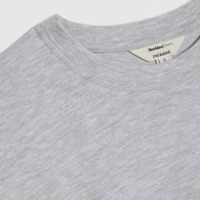 Grey Split Hem Boyfriend Fit T-shirt