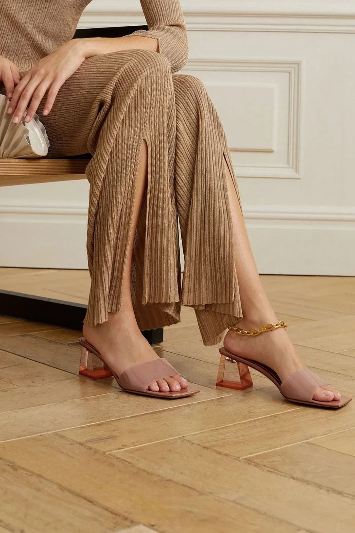 Gianvito Rossi 55 Pvc Mules Neutral Women's