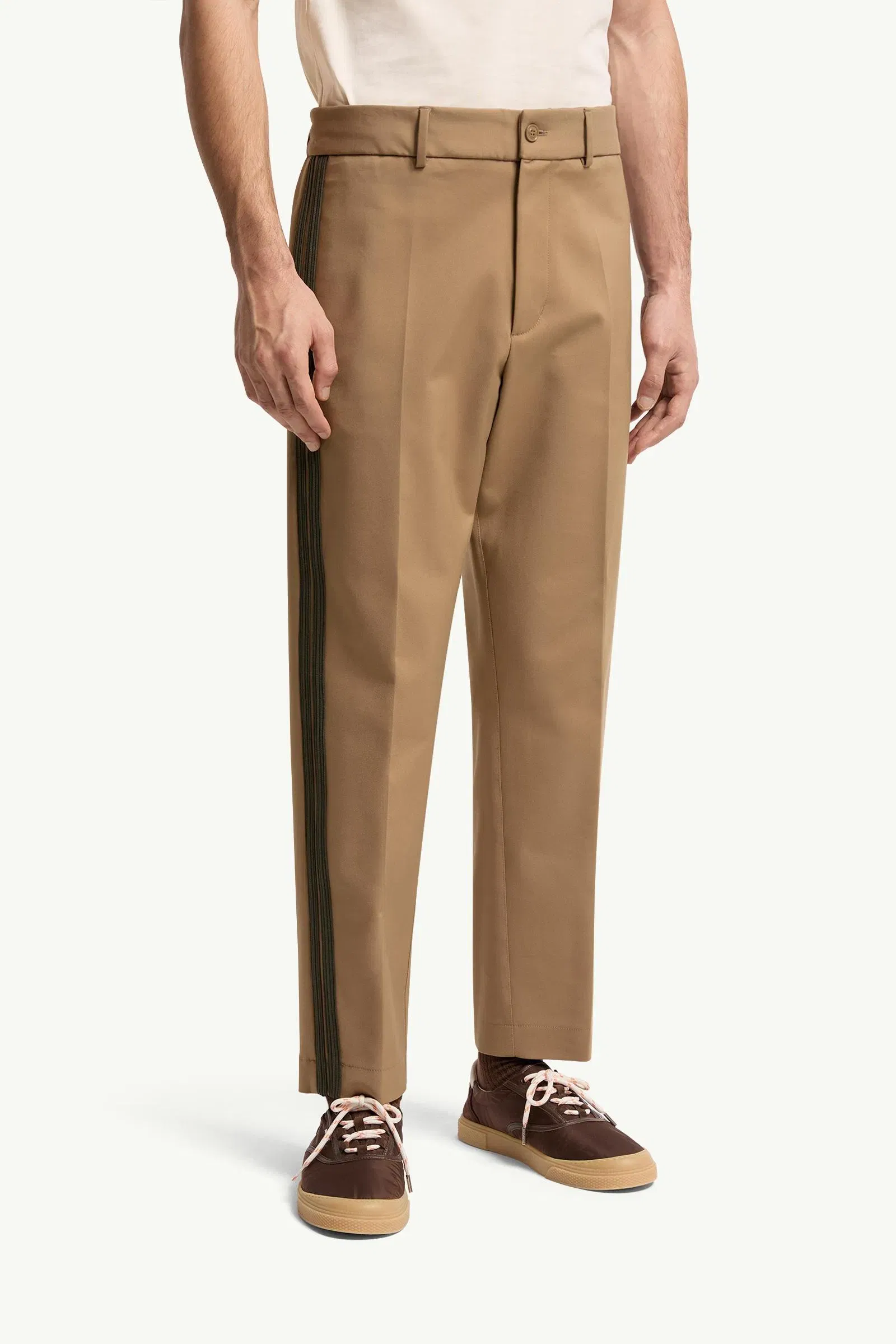 Moncler Tailored Cotton Blend Pants Beige Beige