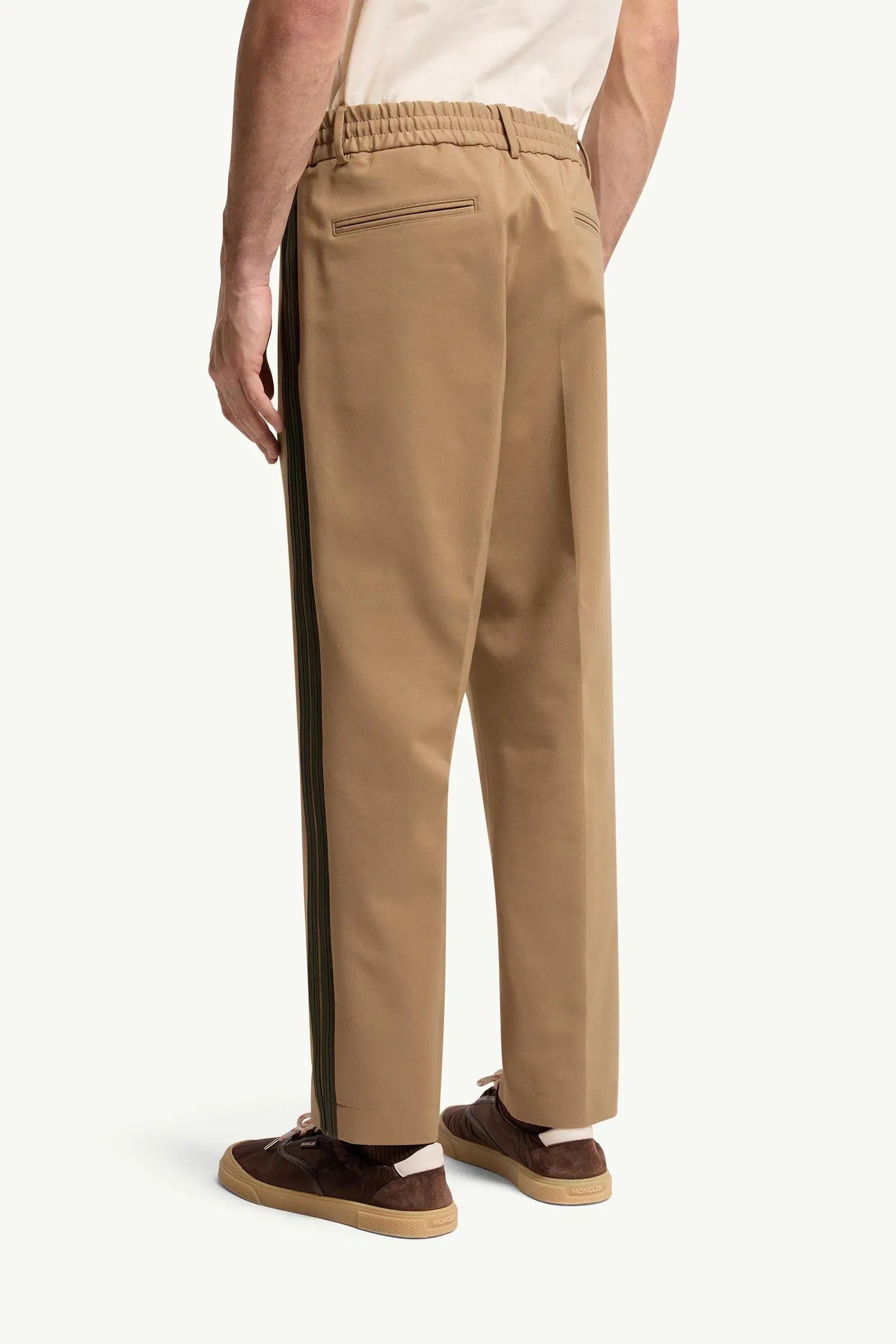 Moncler Tailored Cotton Blend Pants Beige Beige