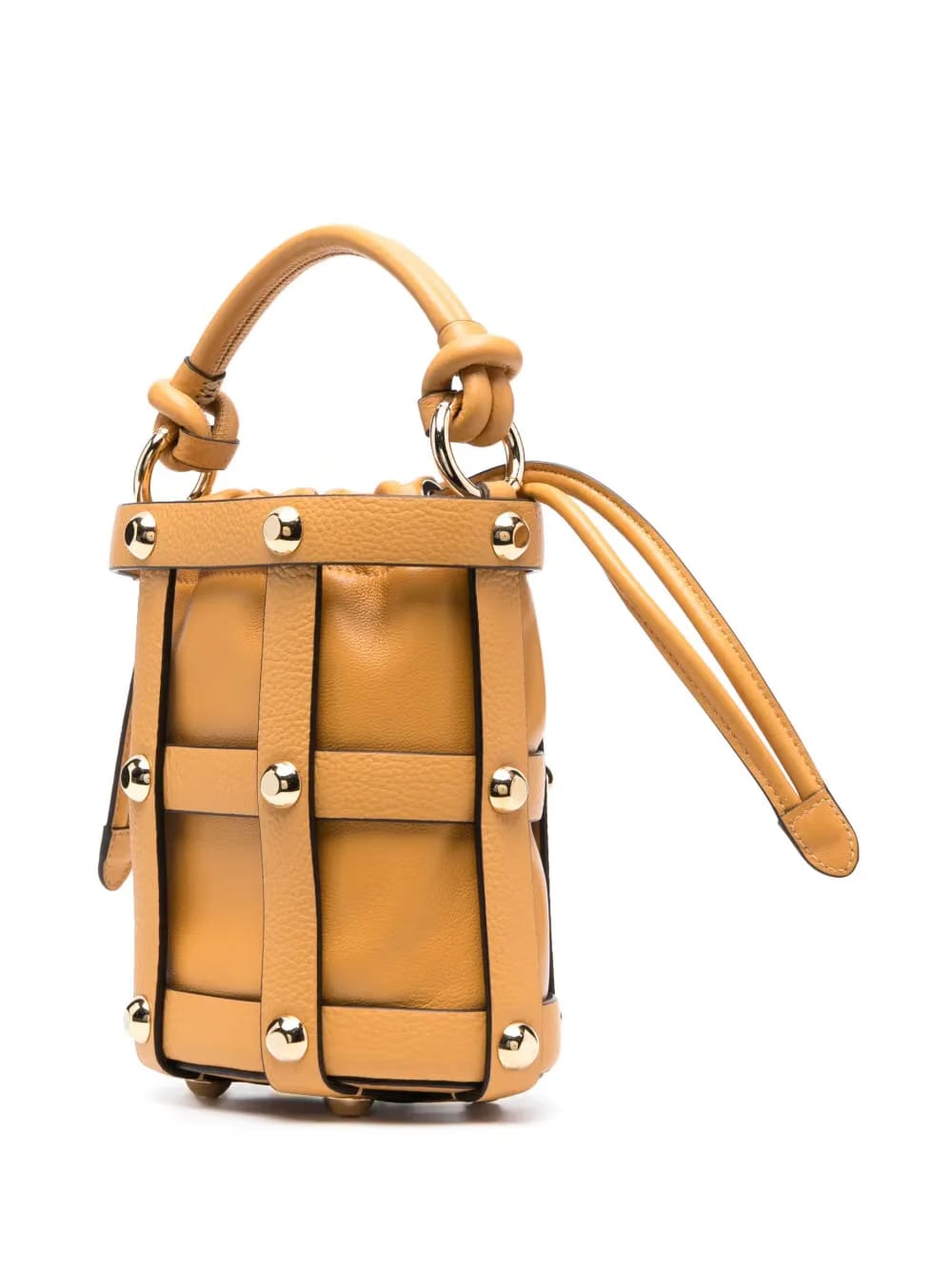 Cage calf-leather bucket bag