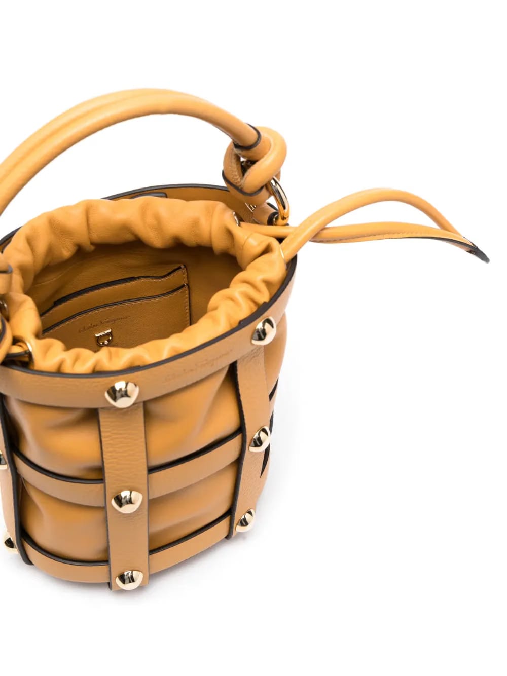 Cage calf-leather bucket bag