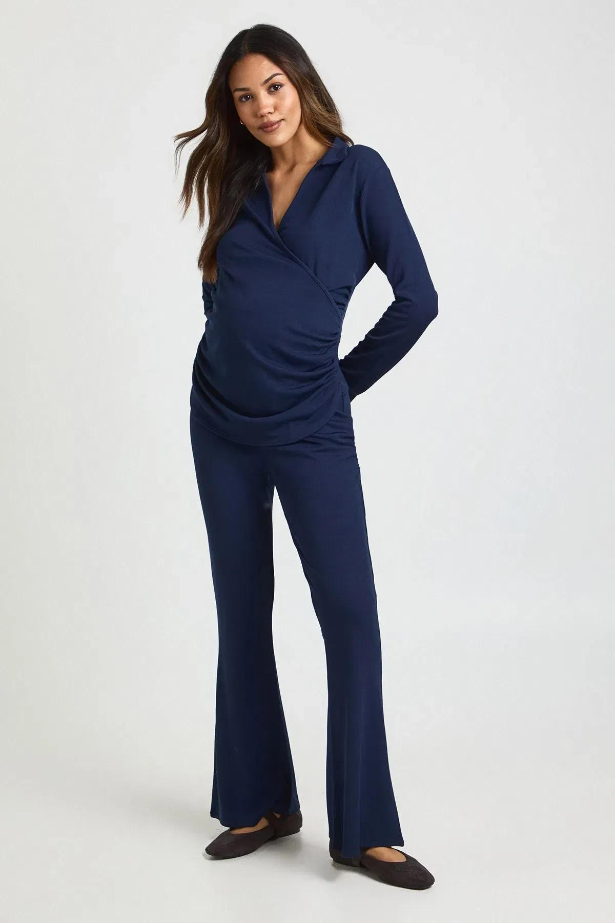 Maternity Rib Wrap Top & Trouser Co-Ord