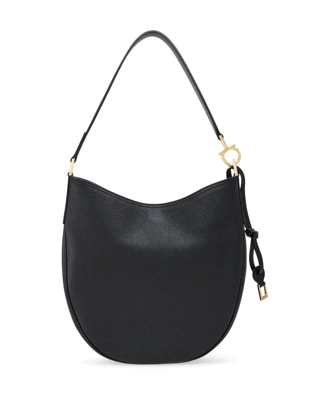 North-South leather shoulder bag