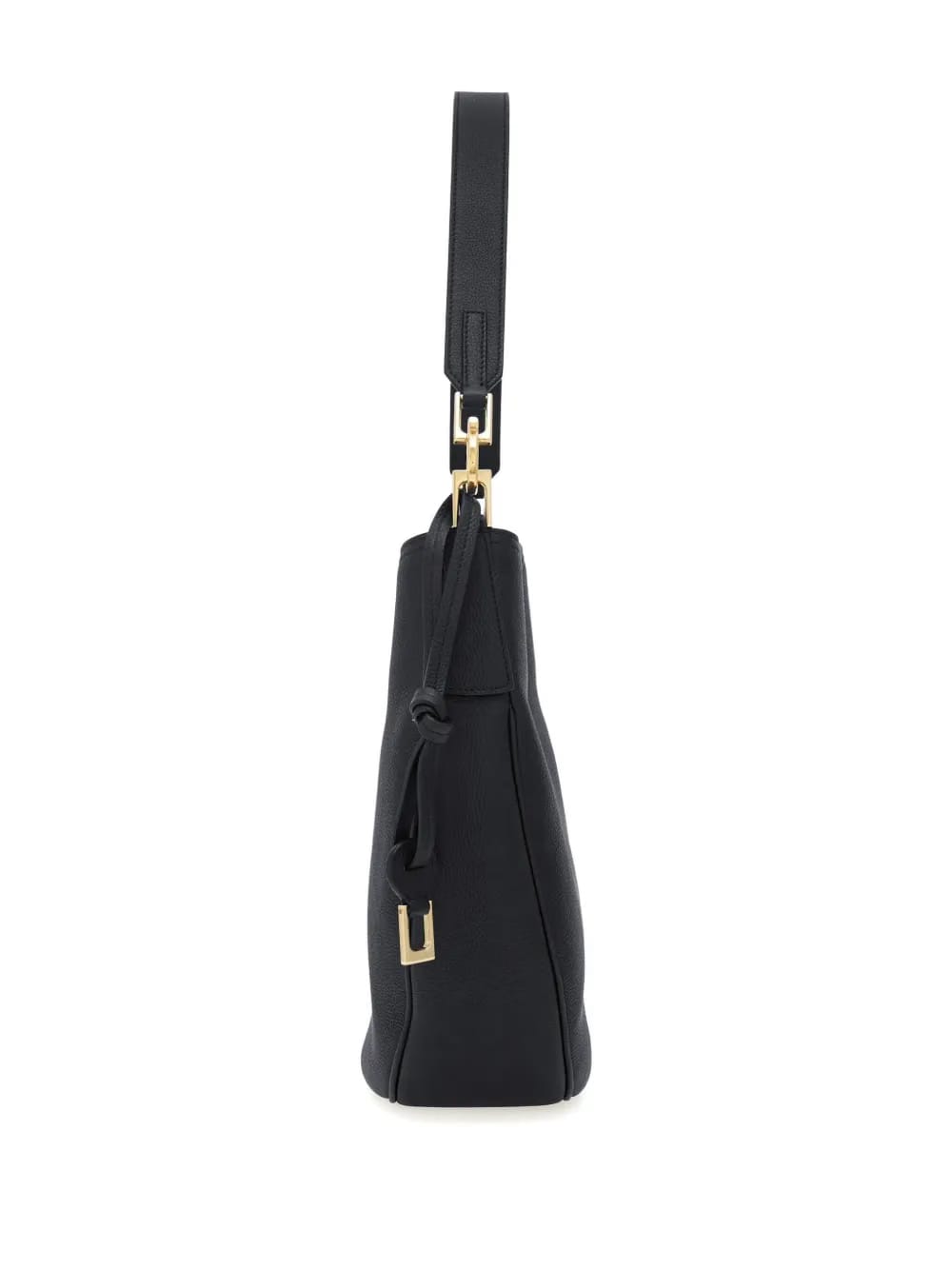 North-South leather shoulder bag