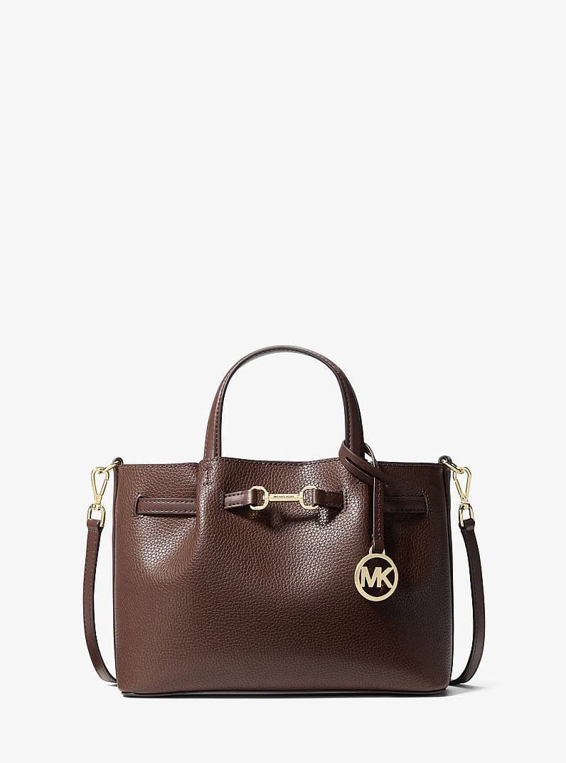 Michael Kors Carson Small Pebbled Leather Satchel Nutmeg