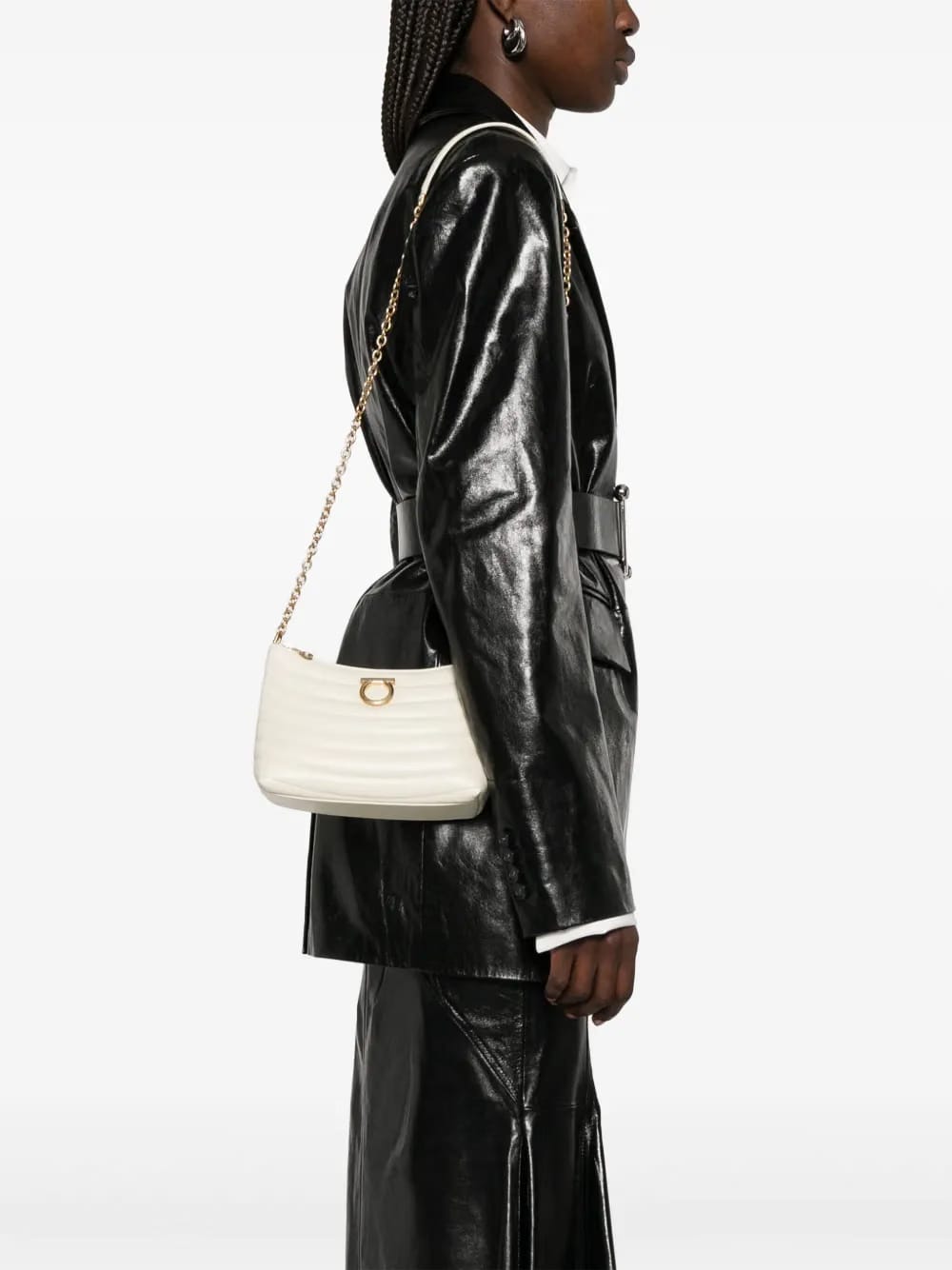Gancini-plaque shoulder bag
