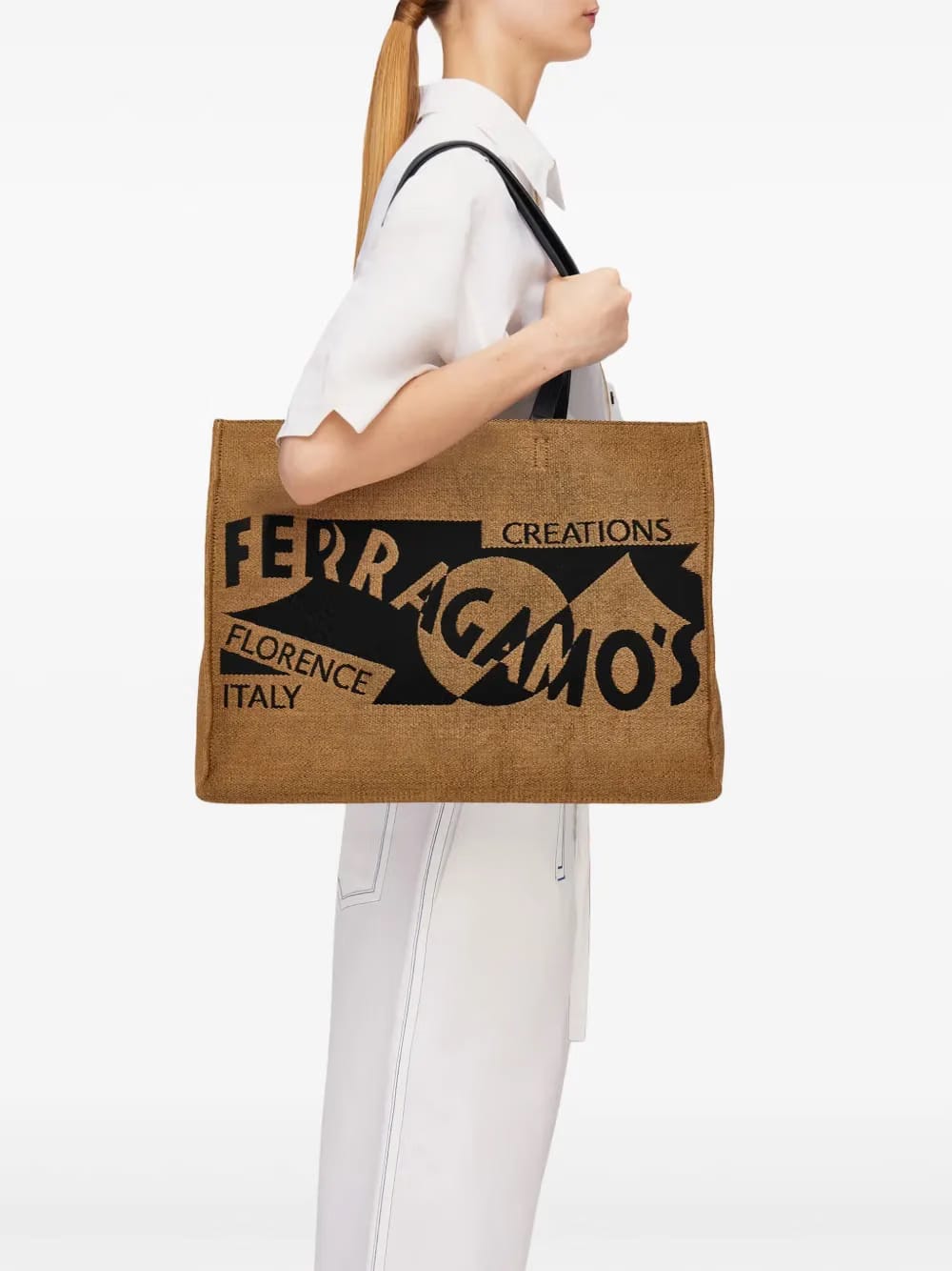 large Venna logo-embroidered tote bag