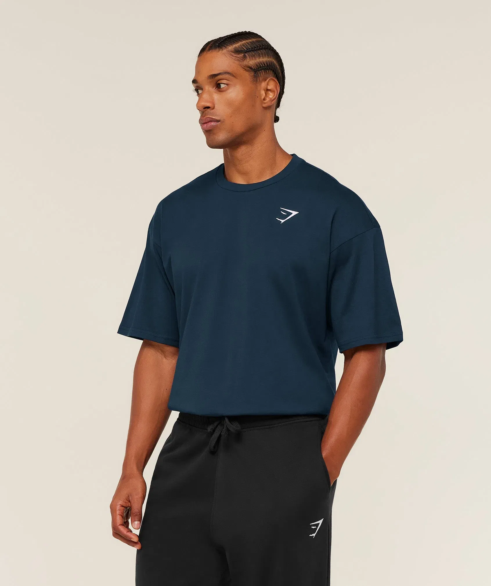 Gymshark Crest Oversized T-Shirt - GS Navy