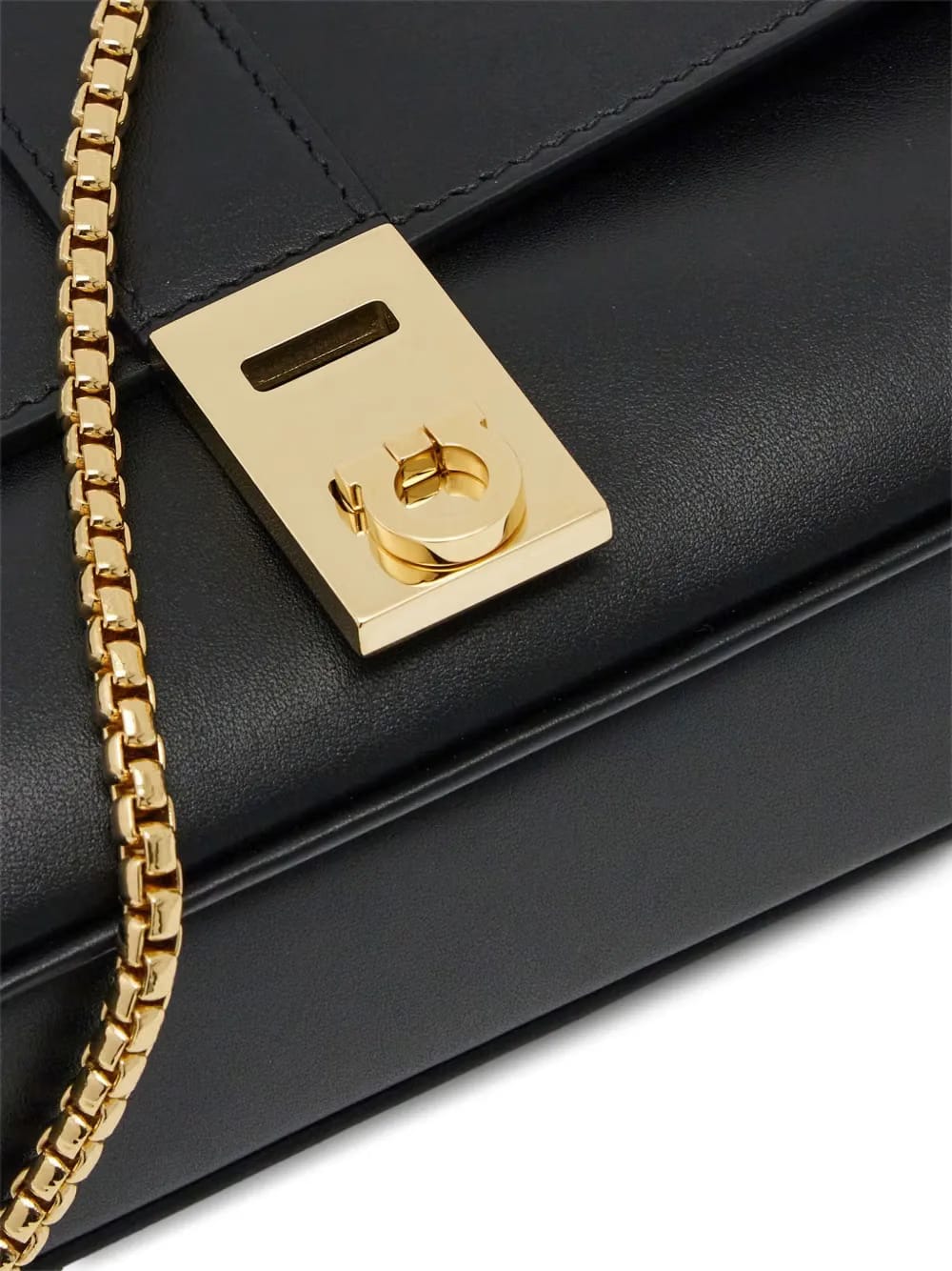 Gancini-plaque leather mini bag