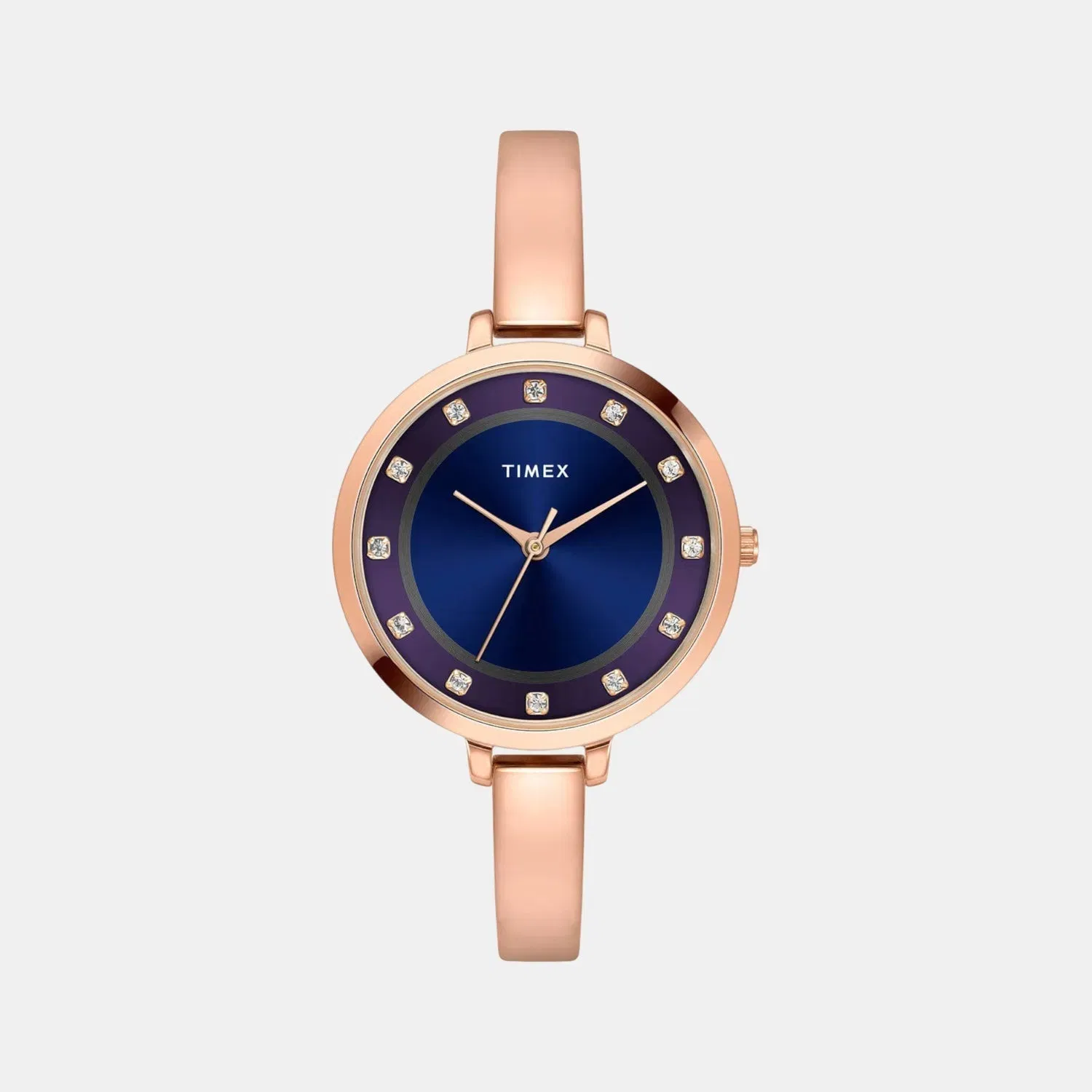 Timex Women Quartz Blue Dial Analog Brass Watch Twel12829-Ex