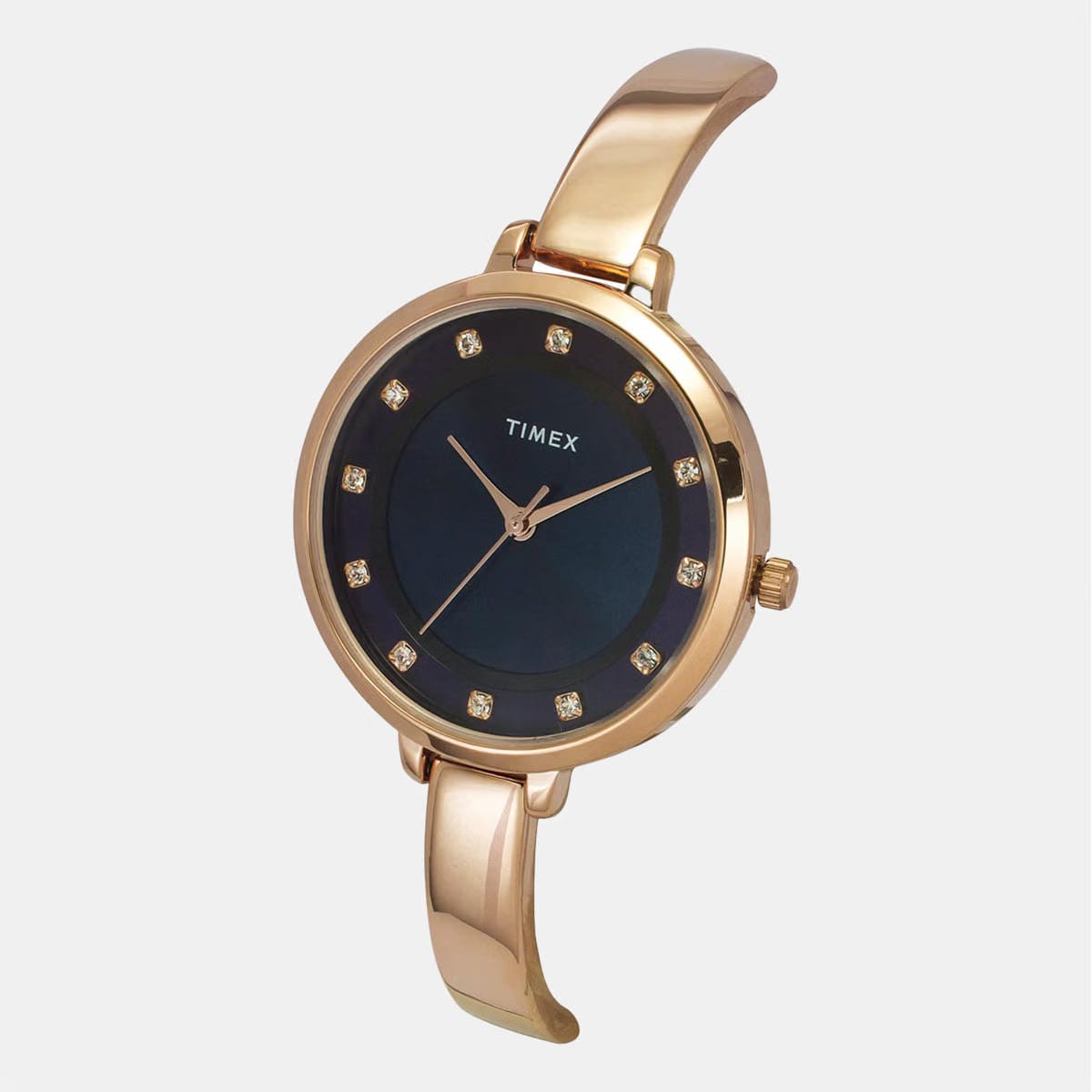 Timex Women Quartz Blue Dial Analog Brass Watch Twel12829-Ex