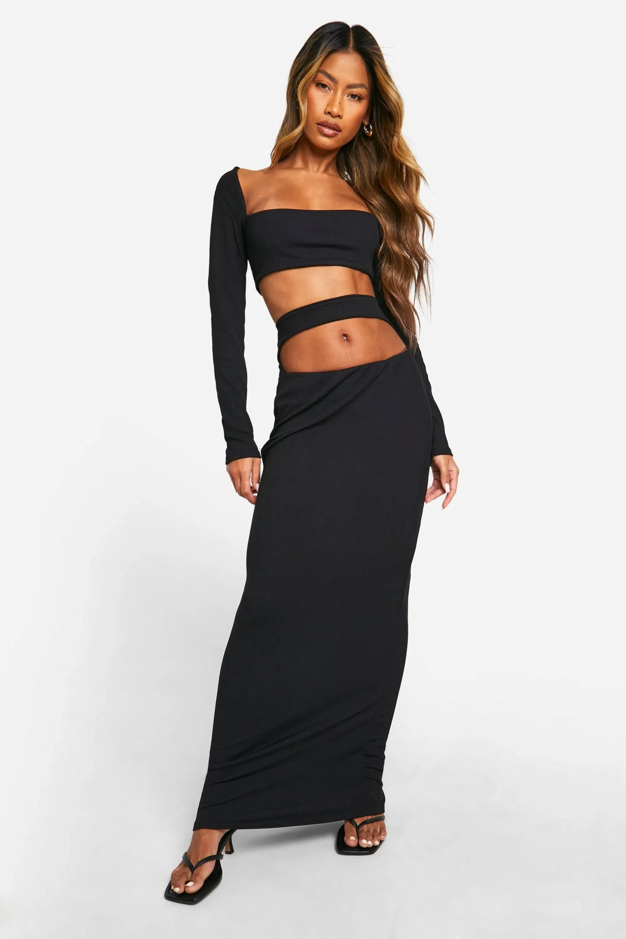 Rib Square Neck Super Crop Top