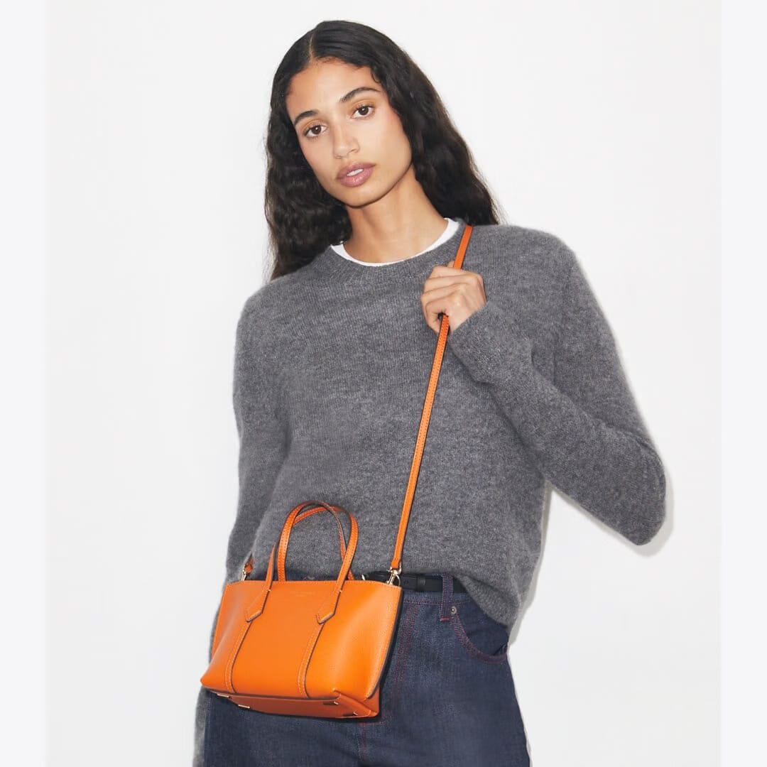 Tory Burch Mini Perry Tote Orange Jam