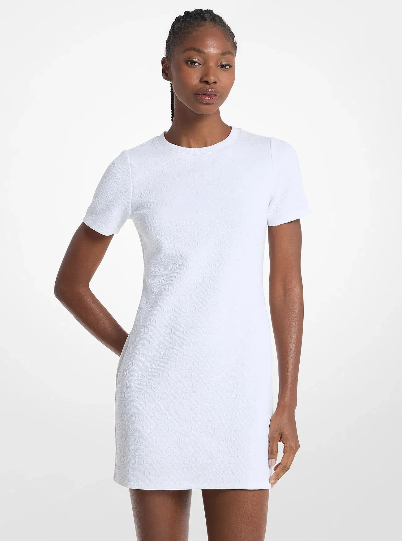 Michael Kors Logo Jacquard Dress WHITE