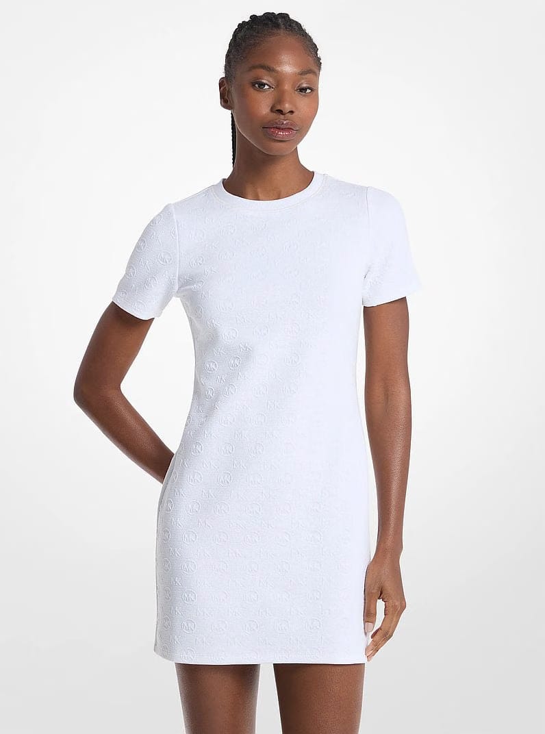 Michael Kors Logo Jacquard Dress WHITE