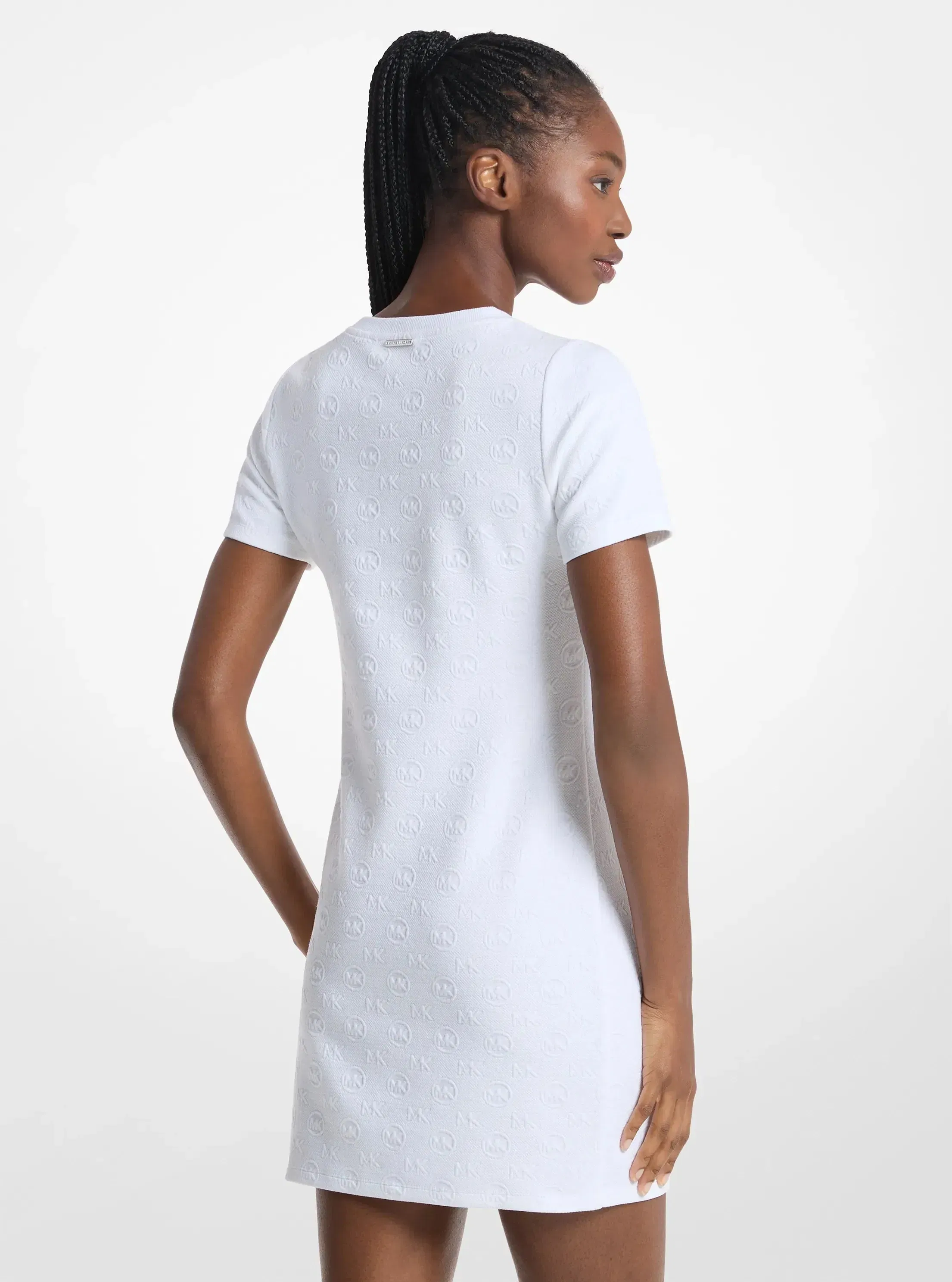 Michael Kors Logo Jacquard Dress WHITE