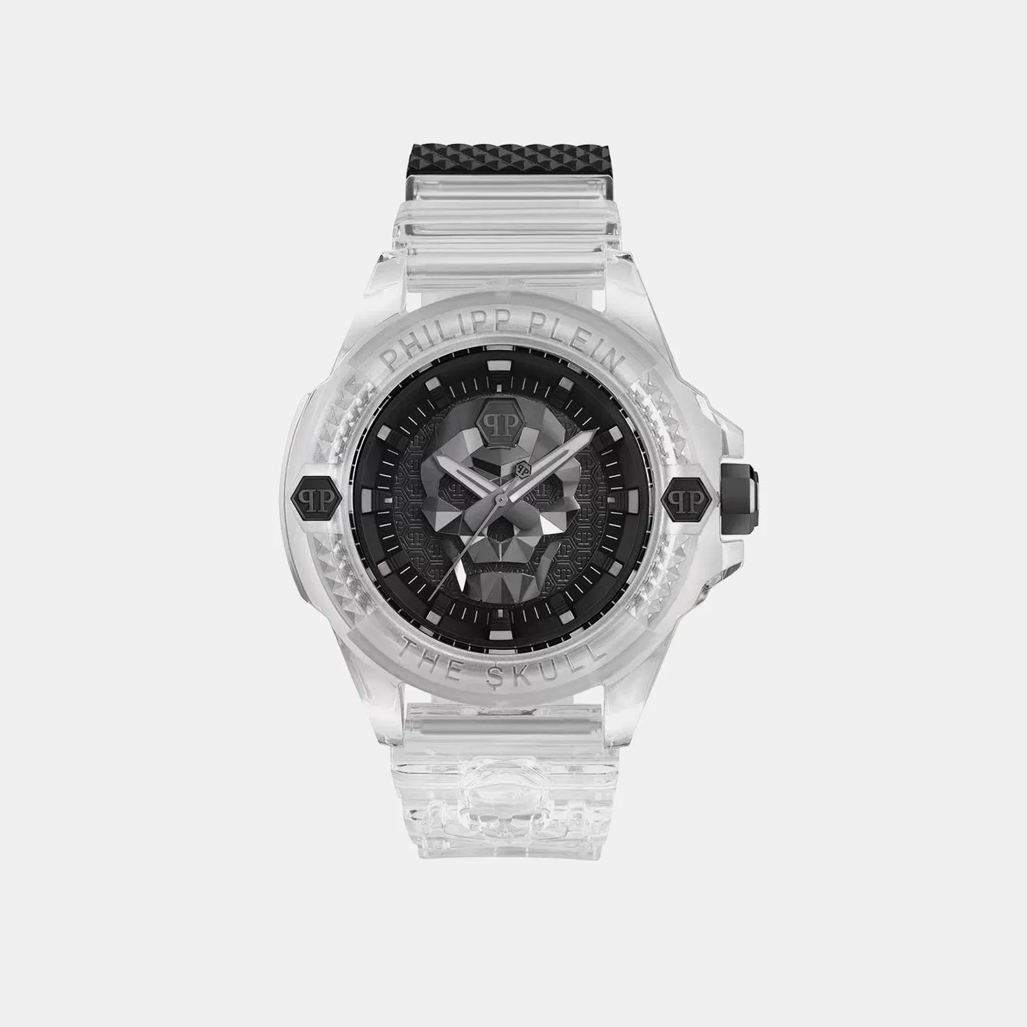 Philipp Plein Waa-Skull Synthetic 44Mm Men Quartz Black Dial Analog Plastic Watch Pwwaa0423
