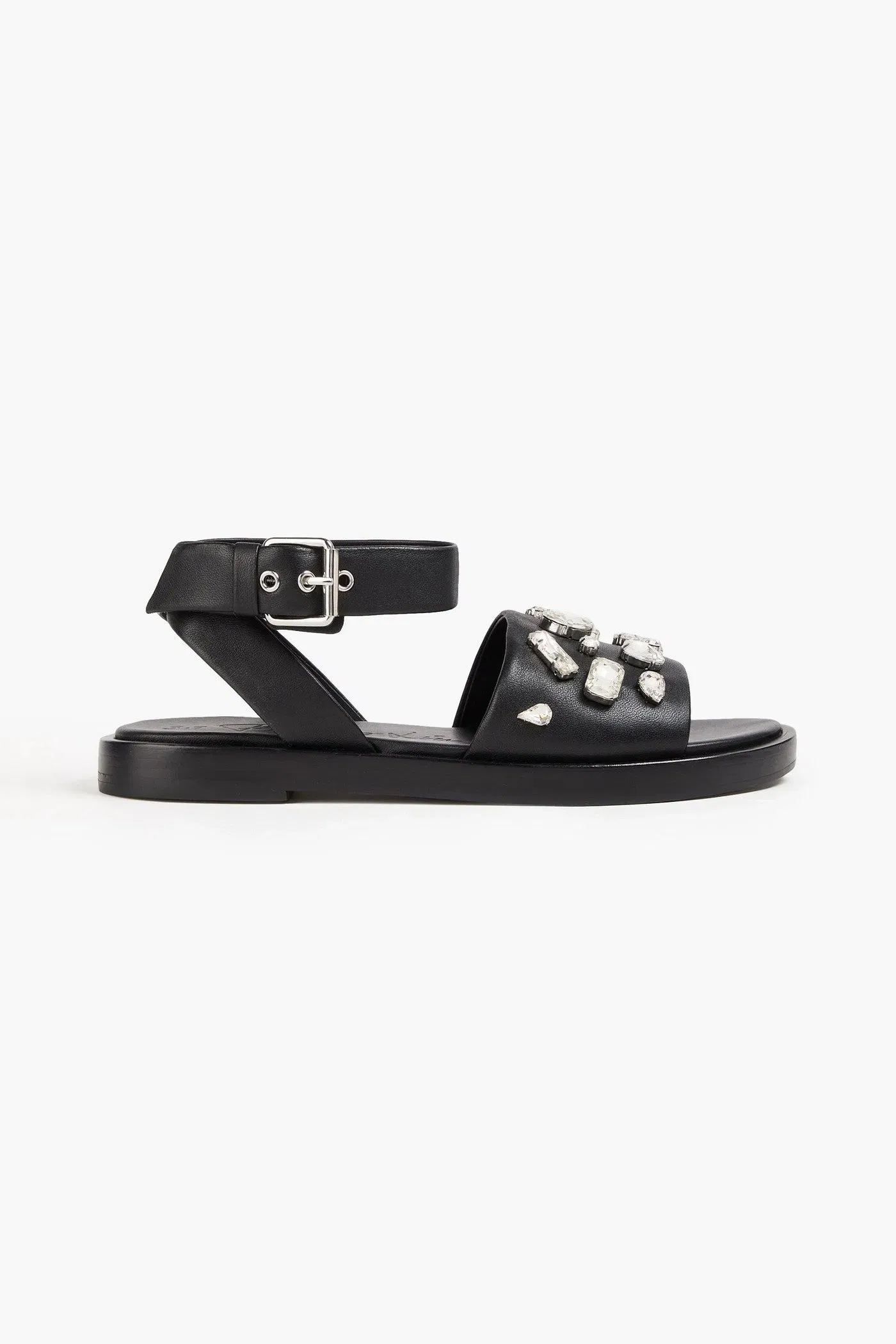 3.1 Phillip Lim Nadine Crystal-Embellished Leather Sandals Black Women's