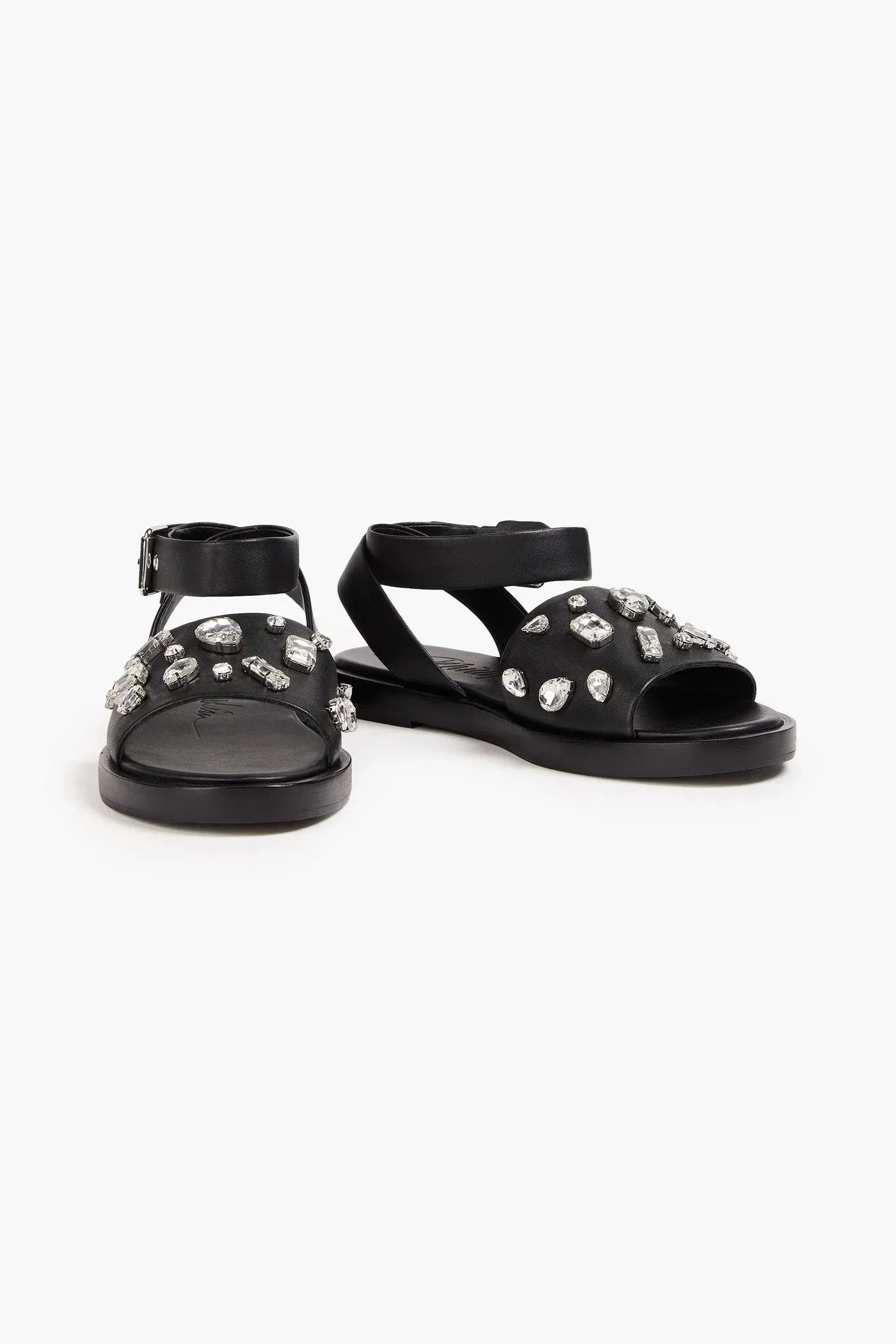 3.1 Phillip Lim Nadine Crystal-Embellished Leather Sandals Black Women's