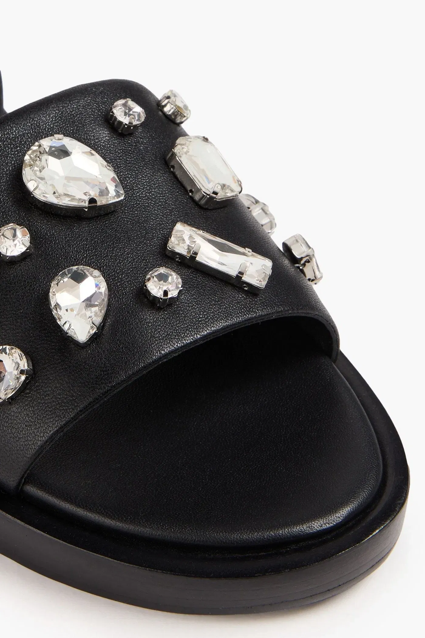 3.1 Phillip Lim Nadine Crystal-Embellished Leather Sandals Black Women's