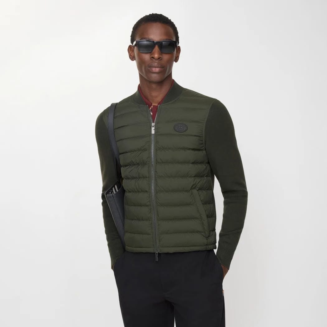 Quilted Nylon and Wool Jacket