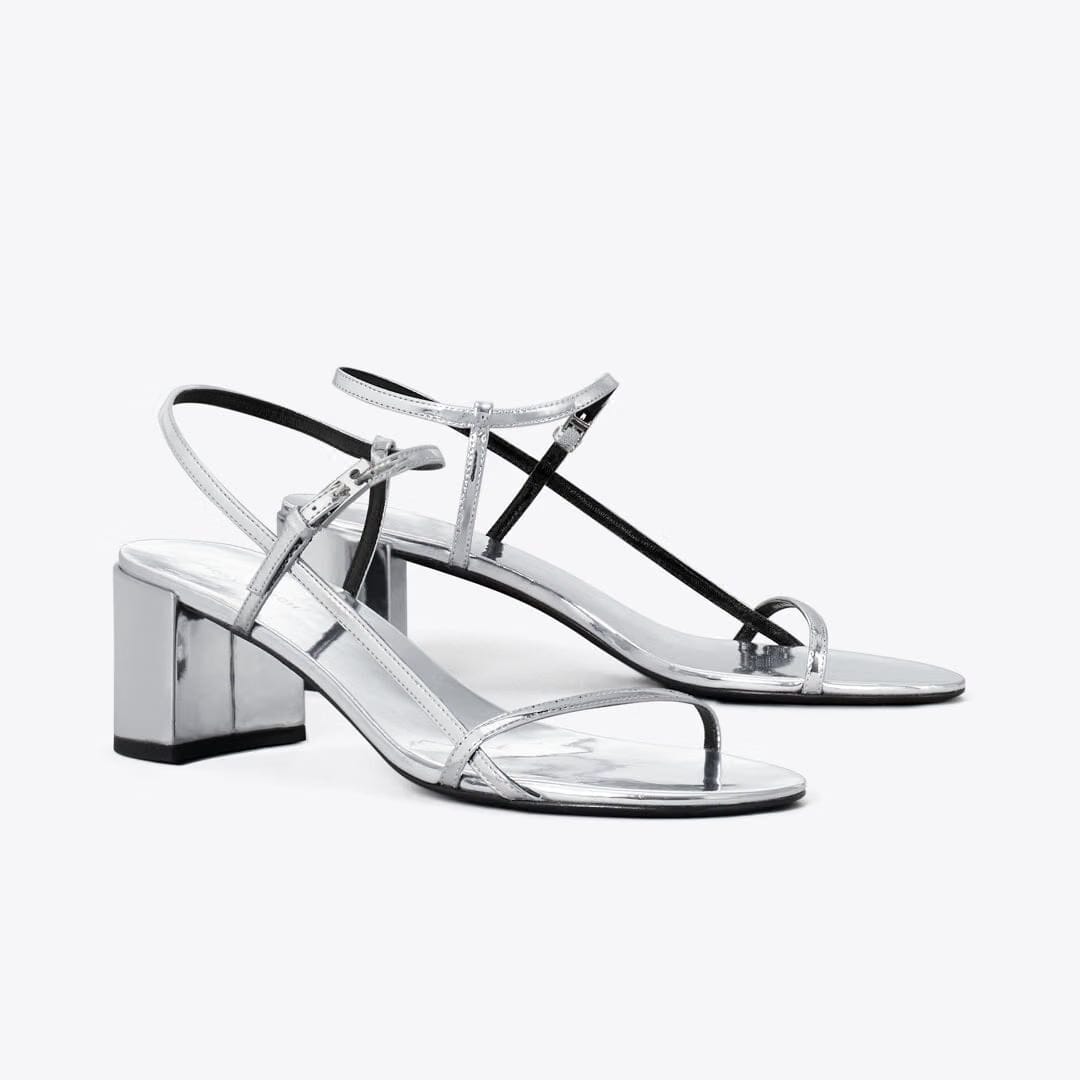 Tory Burch Gigi Heeled Sandal SILVER
