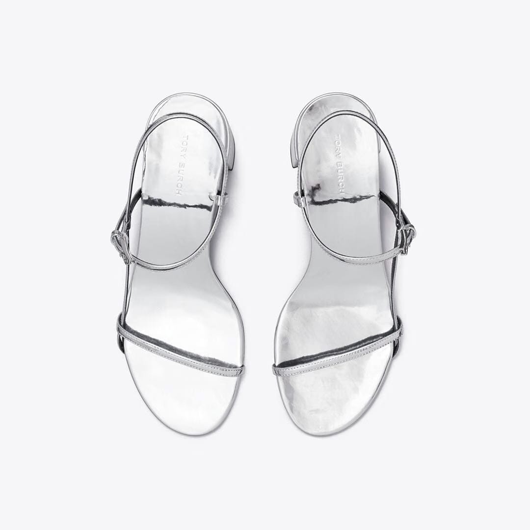 Tory Burch Gigi Heeled Sandal SILVER
