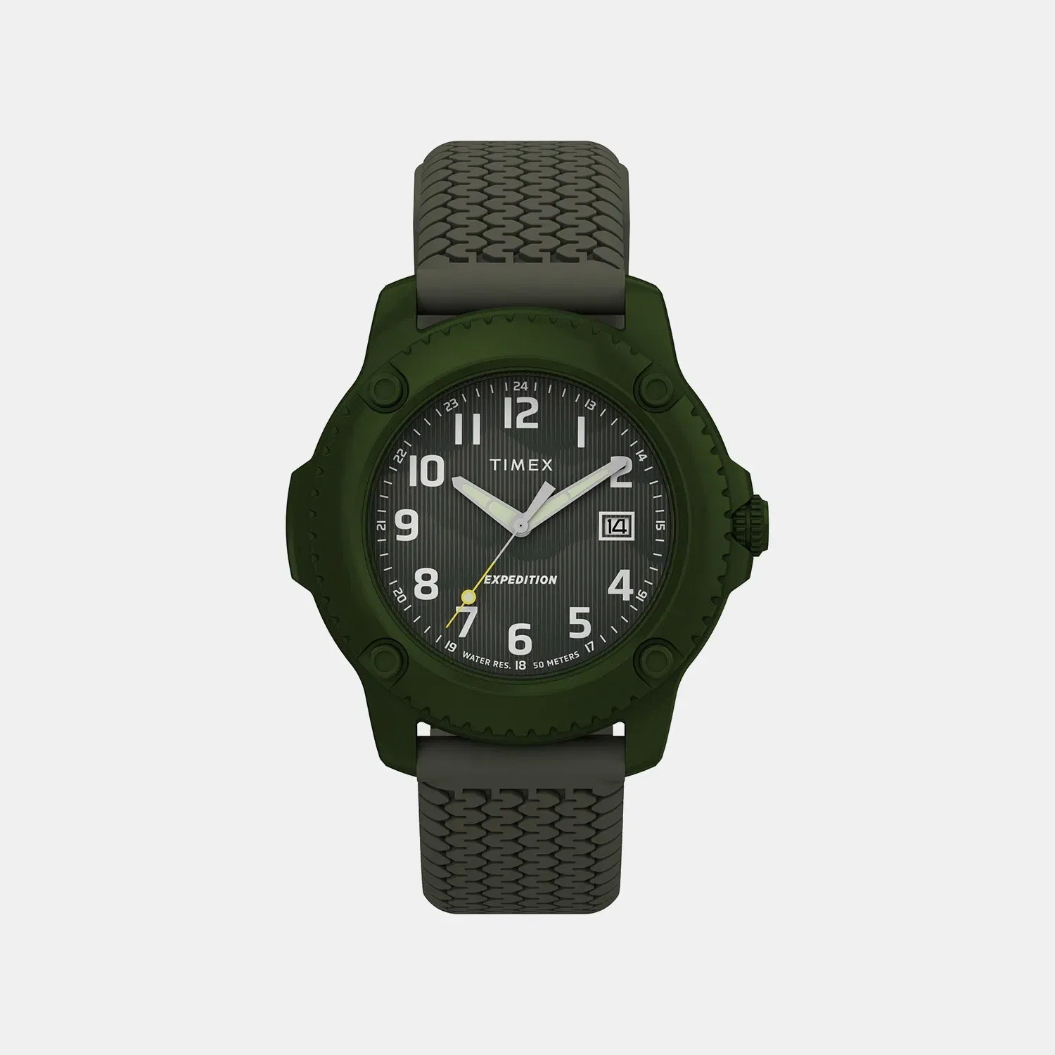 Timex Expedition Timber Men Quartz Green Dial Analog Silicone Watch Tw4B34700Uj