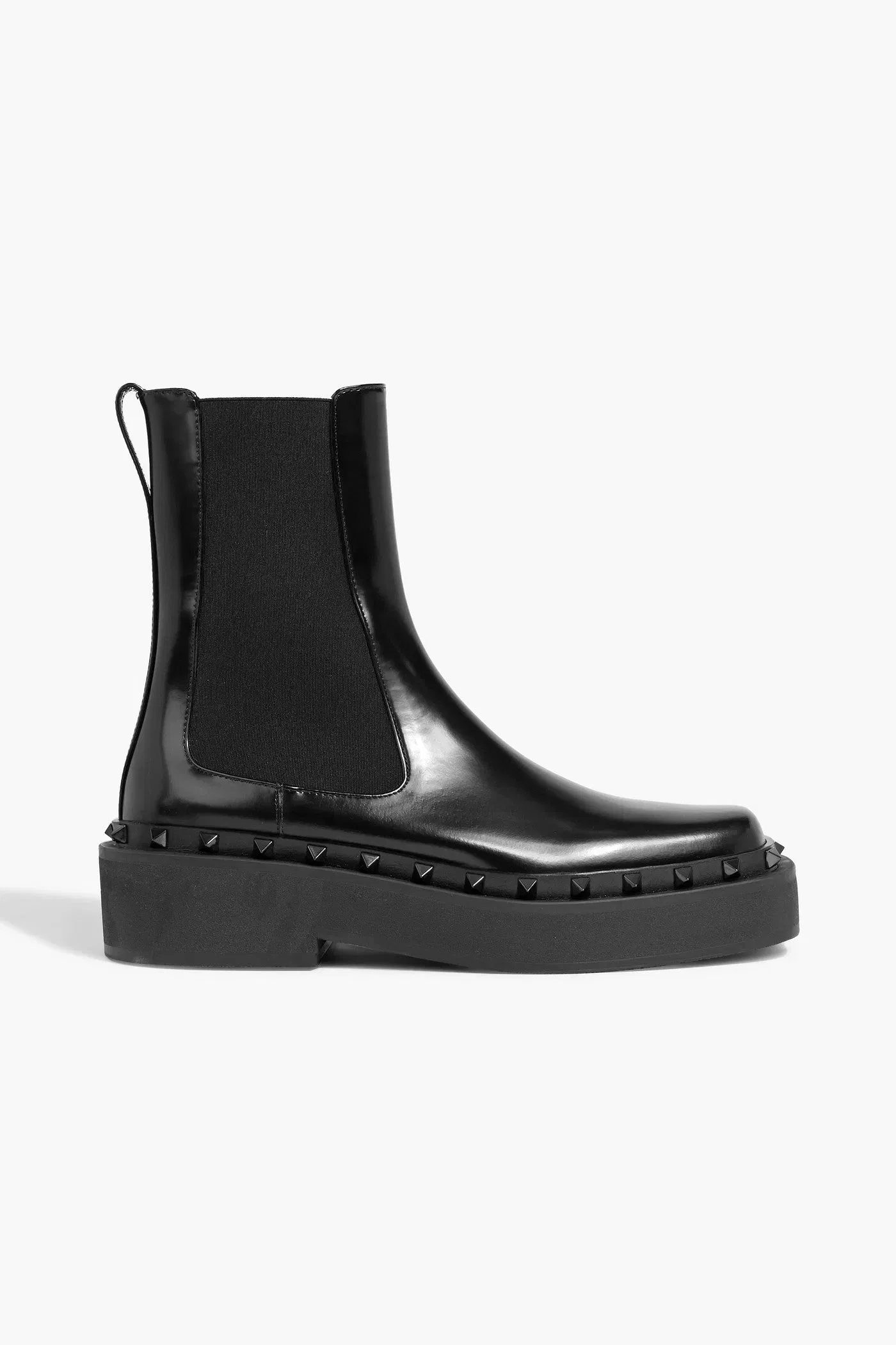 Valentino Garavani Rockstud M-Way Leather Chelsea Boots Black Women's