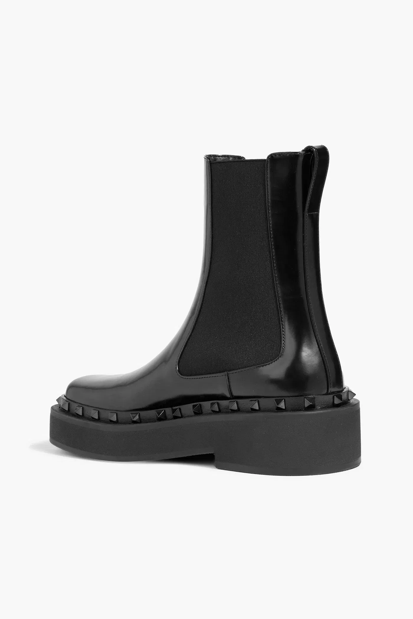 Valentino Garavani Rockstud M-Way Leather Chelsea Boots Black Women's
