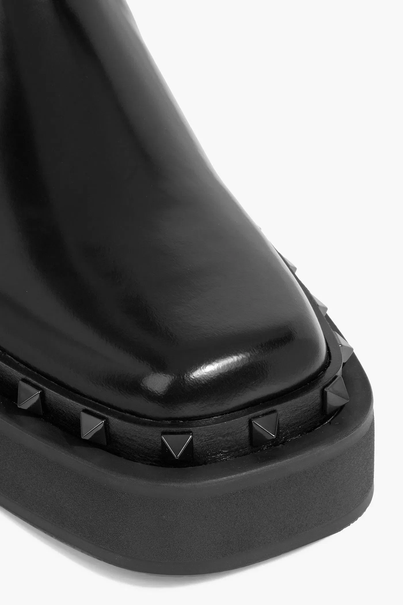 Valentino Garavani Rockstud M-Way Leather Chelsea Boots Black Women's