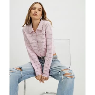 Pink Daisy Cardigan