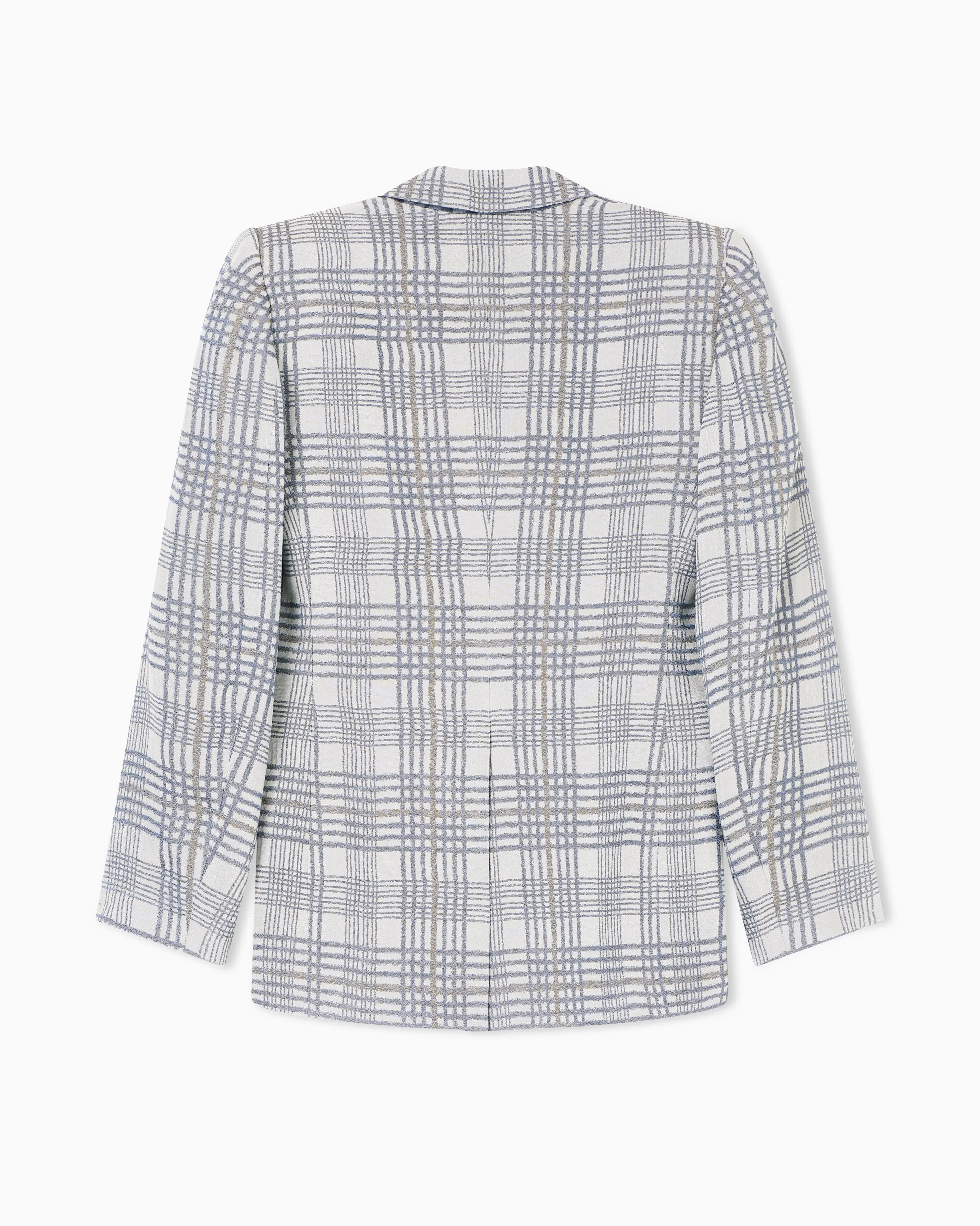 Emporio Armani Double-breasted blazer in a check-motif jacquard fabric