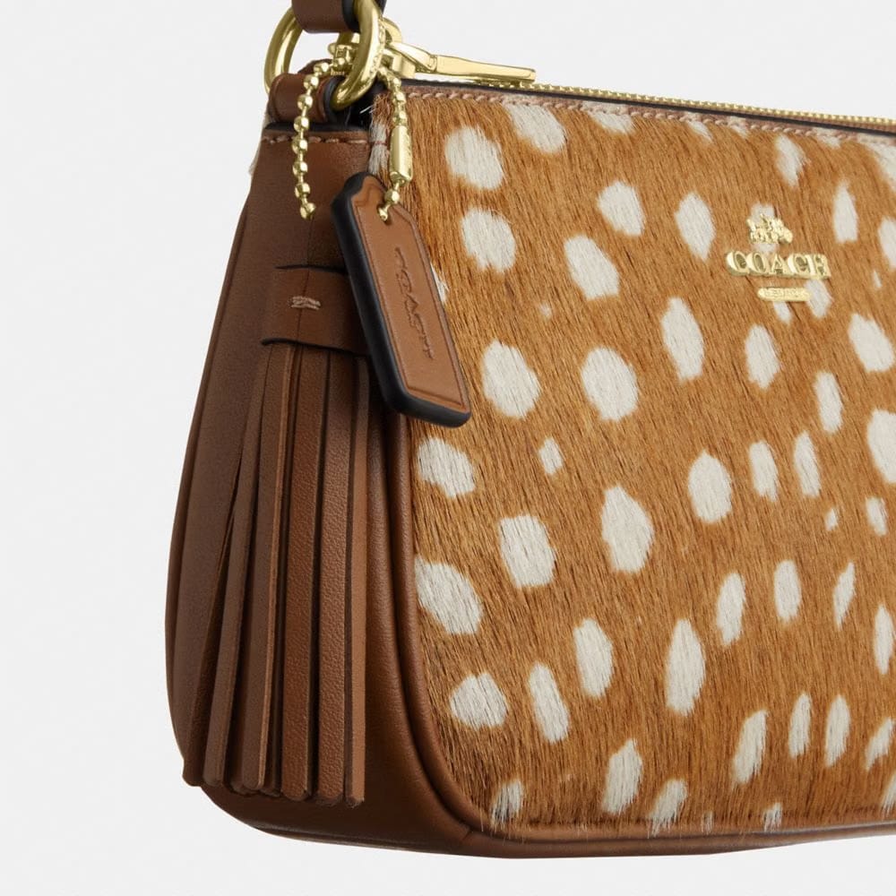Coach Nolita 19 With Deer Print Gold Brown Multi