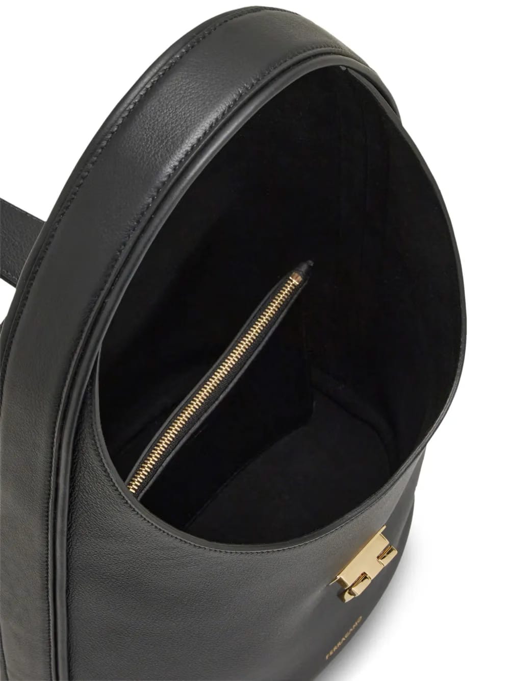 medium Gancini-buckle leather hobo bag