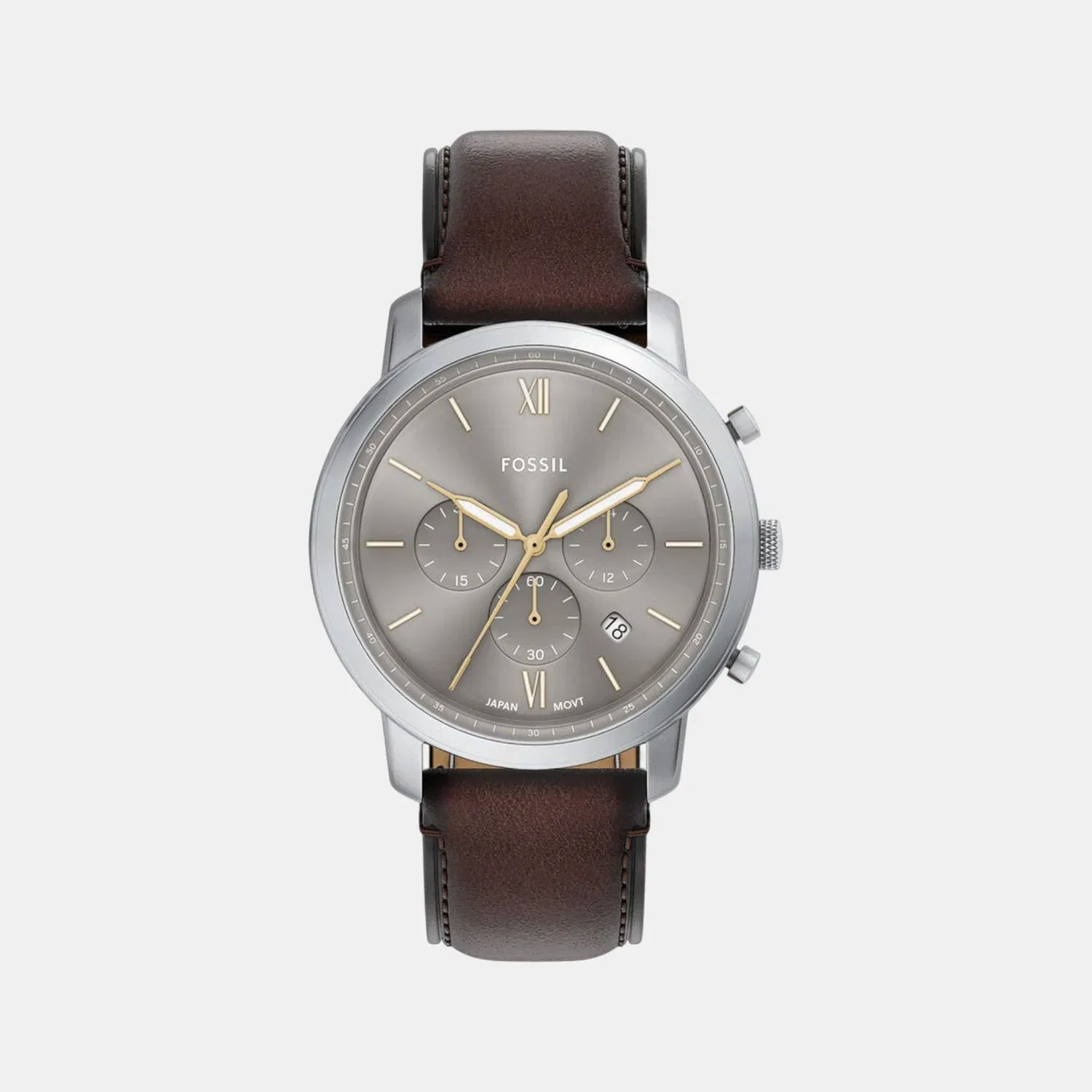 Fossil Neutra Men Quartz Grey Dial Chronograph Leather Watch Fs6129