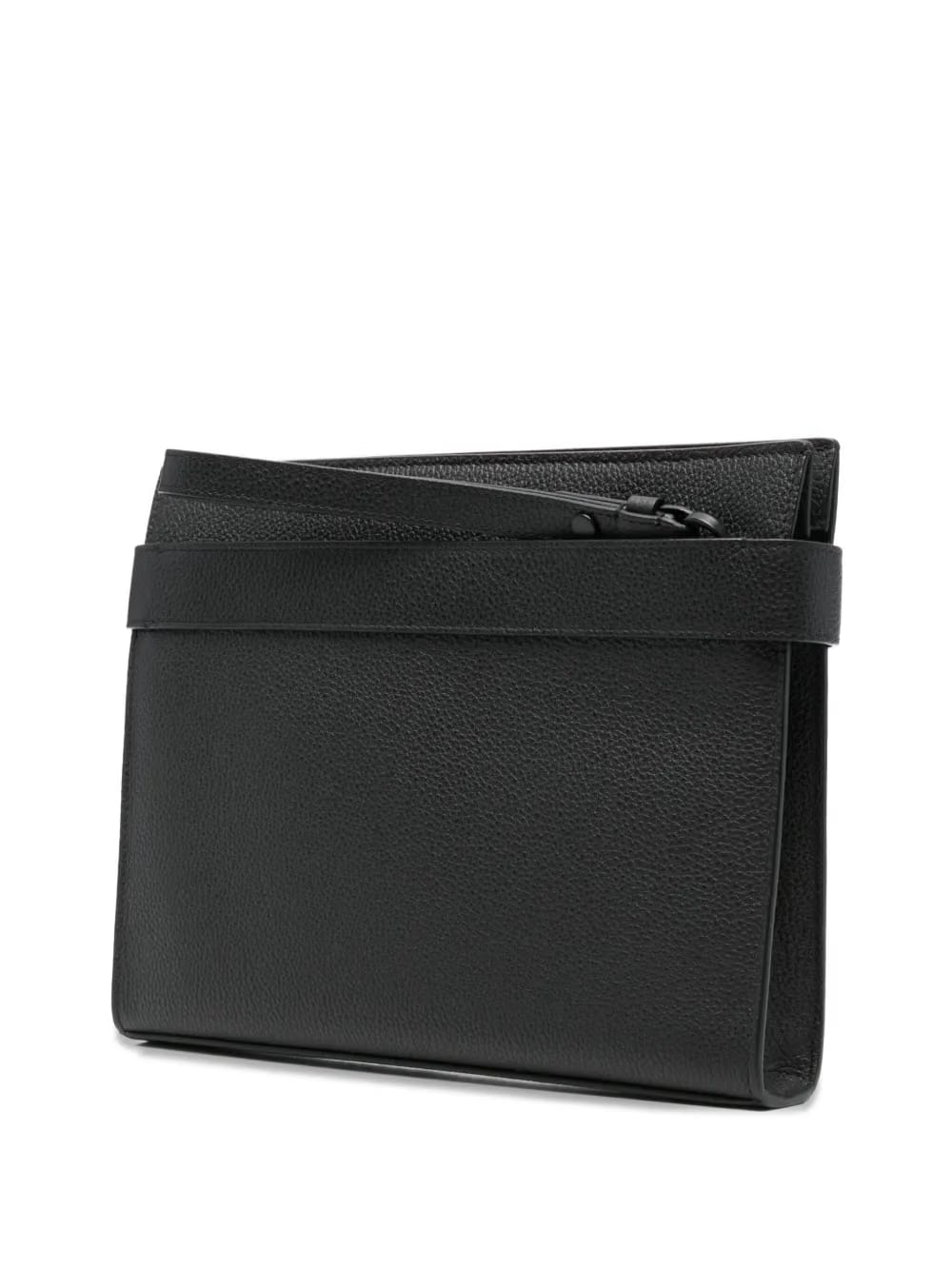 Gancini-buckle leather clutch bag