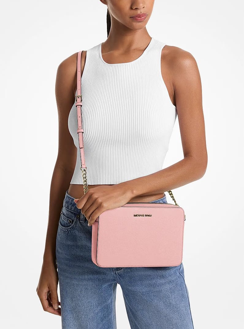 Jet Set Large Saffiano Leather Crossbody Bag
