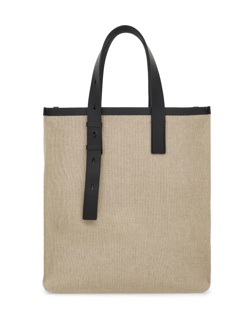 embossed-logo leather tote bag