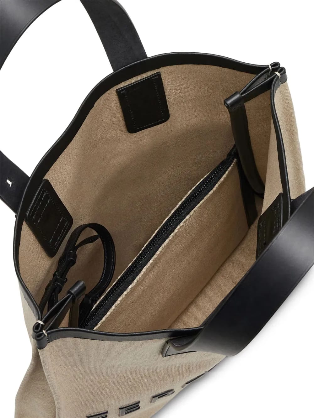 embossed-logo leather tote bag