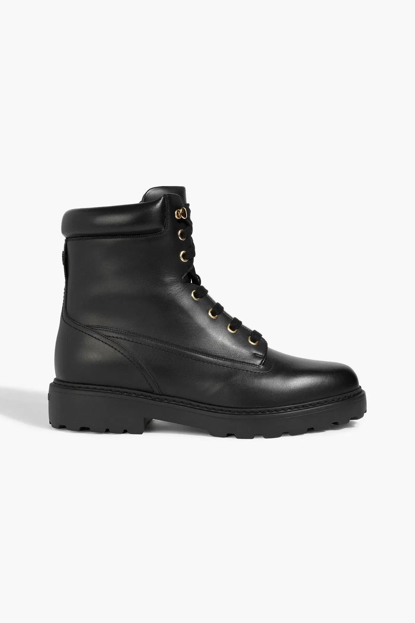 Bally Galya Leather Combat Boots Black Women's