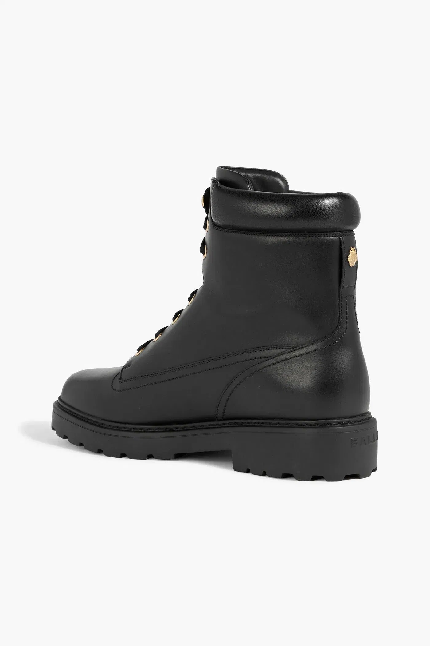 Bally Galya Leather Combat Boots Black Women's