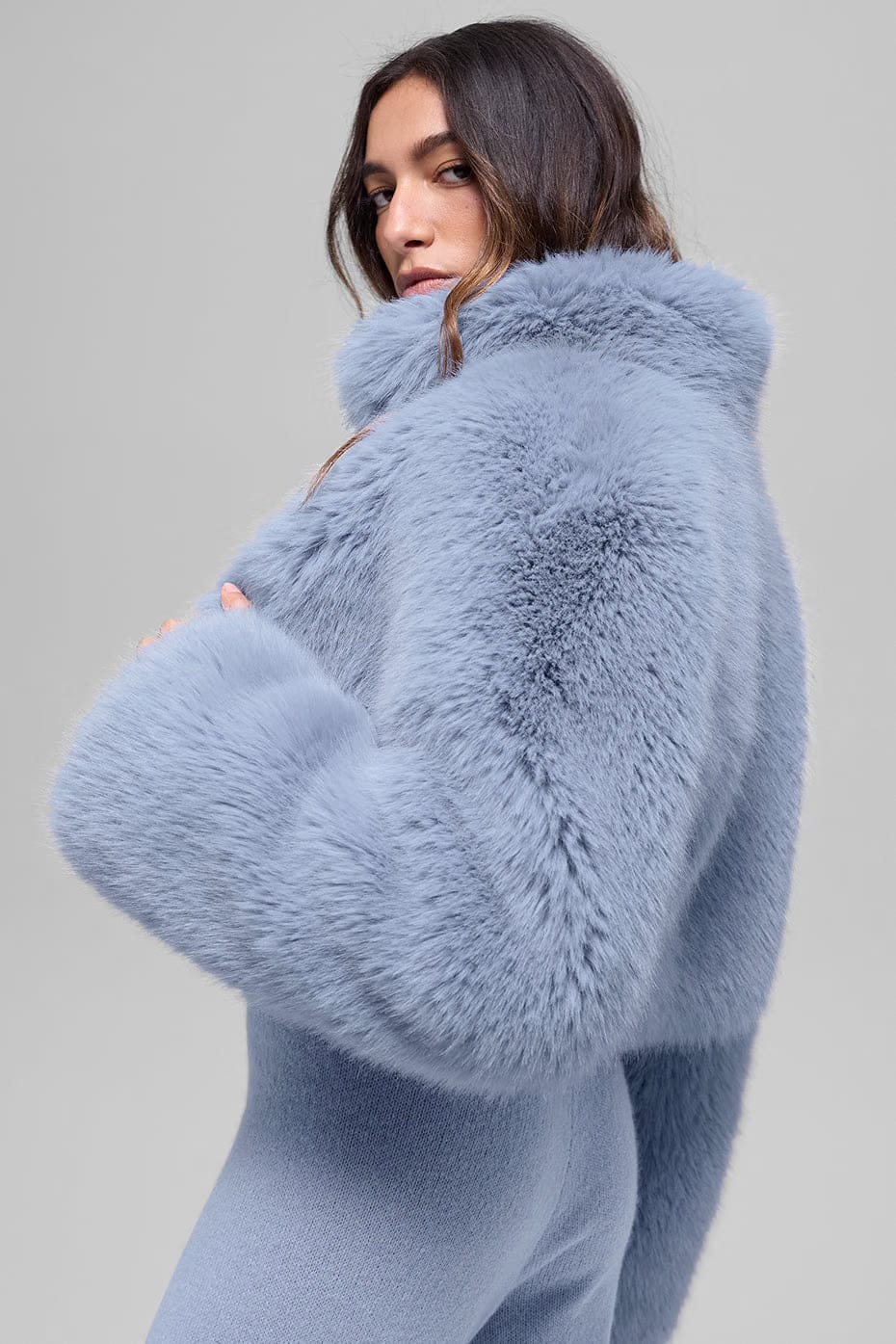 Opulent Faux Fur Cropped Jacket