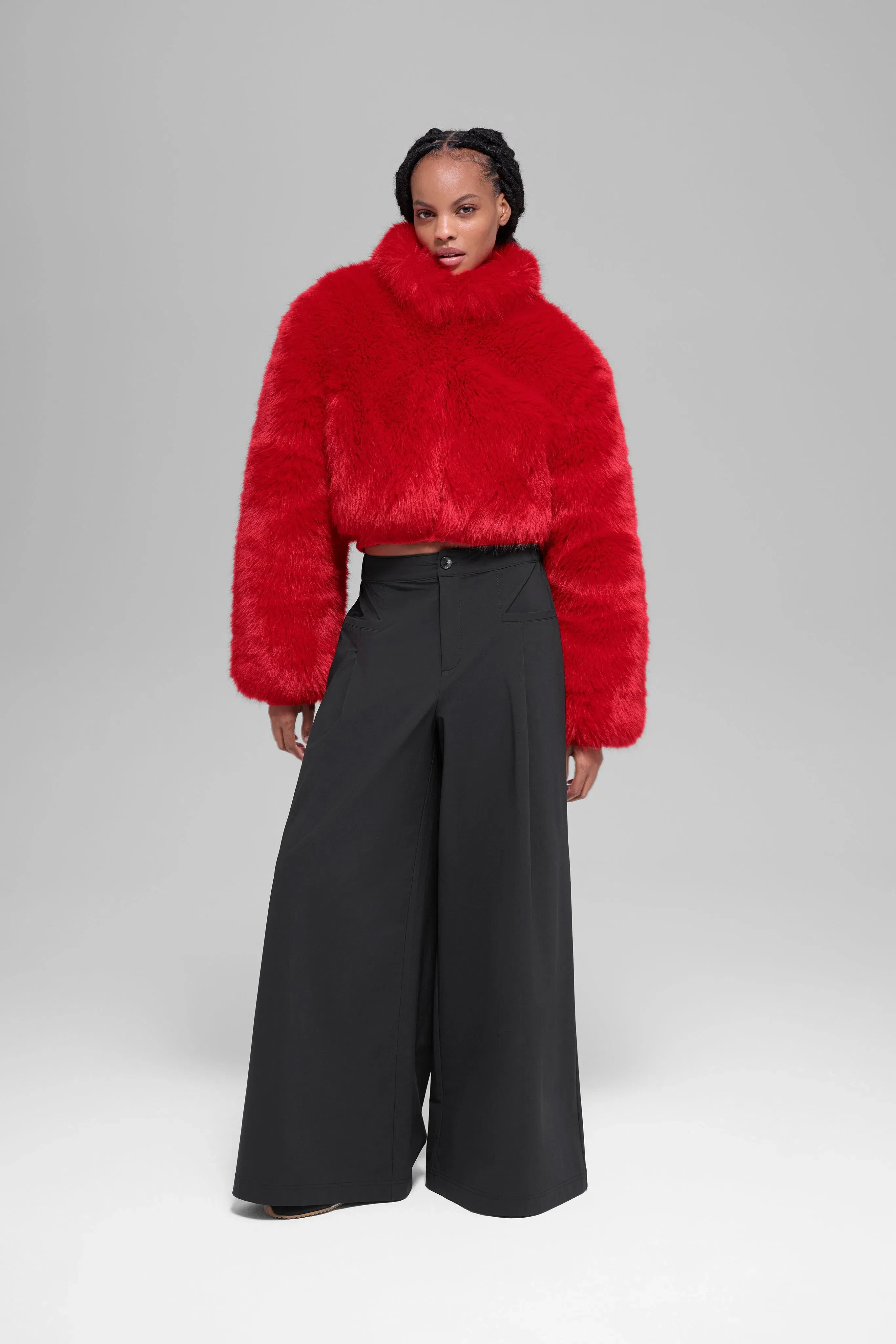 Opulent Faux Fur Cropped Jacket